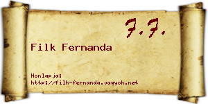 Filk Fernanda névjegykártya